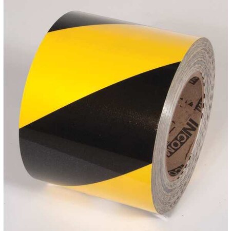 Tuff Mark Ultra Durable Floor Marking Tape Polyester Over Lamination Yellow/Black, 4