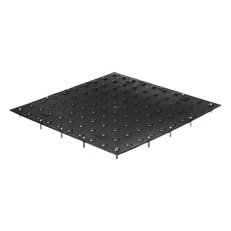 Detectable Warning Tile Polymer Black, 24 in W x 24 in L, 3/16 in Thick MPN:TT2424-UM-BLK-1