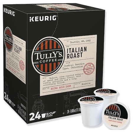 Coffee, Italian Roast, Pod, Caffeinated, Ground, 2.4 lb, 96 PK MPN:193019