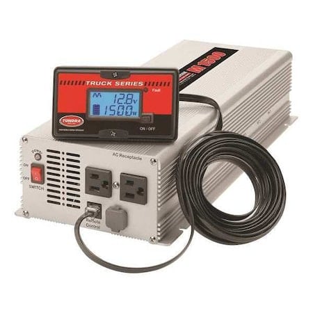 Power Inverter, Modified Sine Wave, 3, 000 W Peak, 1, 500 W Continuous, 2 Outlets MPN:M1500