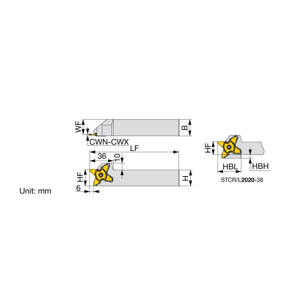 Indexable Grooving Toolholder: STCR2525-38 MPN:6784962