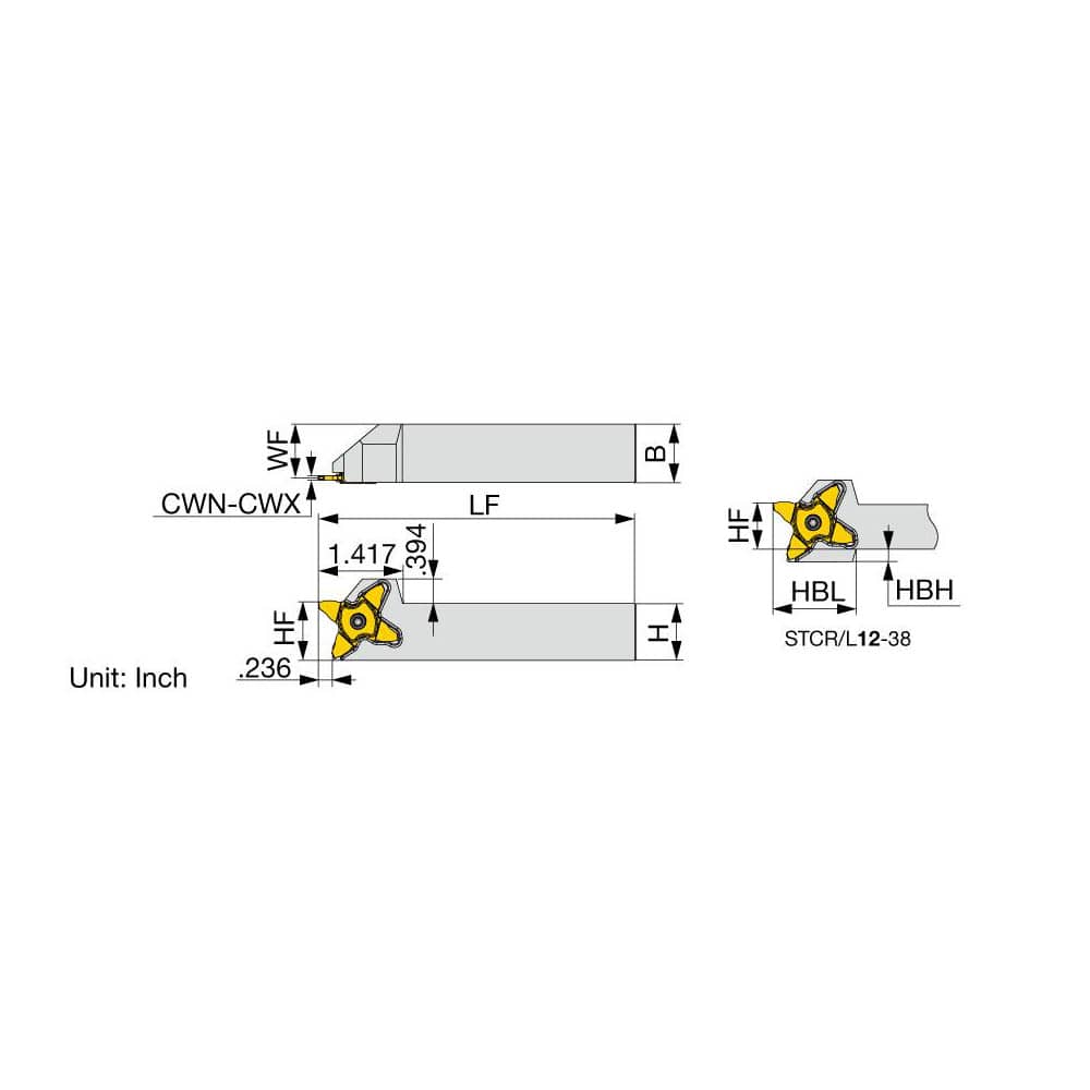 Indexable Grooving Toolholder: STCL12-38 MPN:6787761