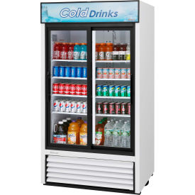 Turbo Air TGM-35R - Merchandiser Refrigerated White 2 Sliding Glass Doors 35 Cu. Ft. 41-1/2