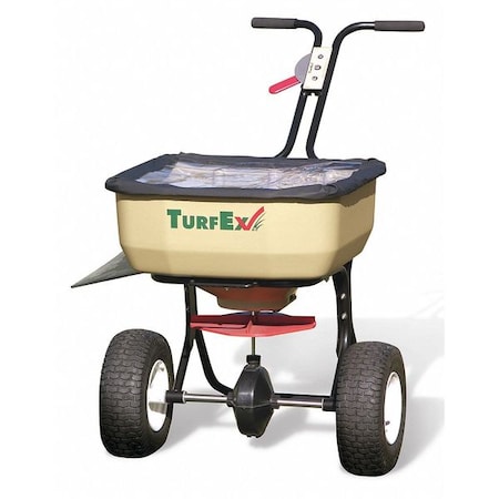 120 lbs Cap Broadcast Pro Walk Behind Spreader For Seed/Fertilizer, 12 ft Spread, Fixed T Handle MPN:TS85