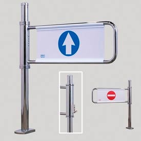 Manual Locking Swing Gate w/ Right Handed Exit - Mirror Chrome 2032-M-EX