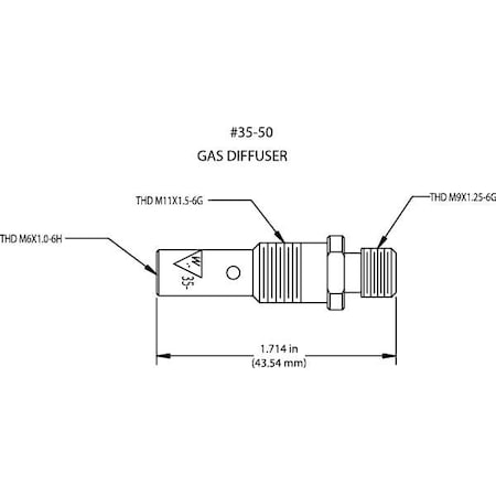 Gas Diffuser, Tweco, PK5 MPN:15001140