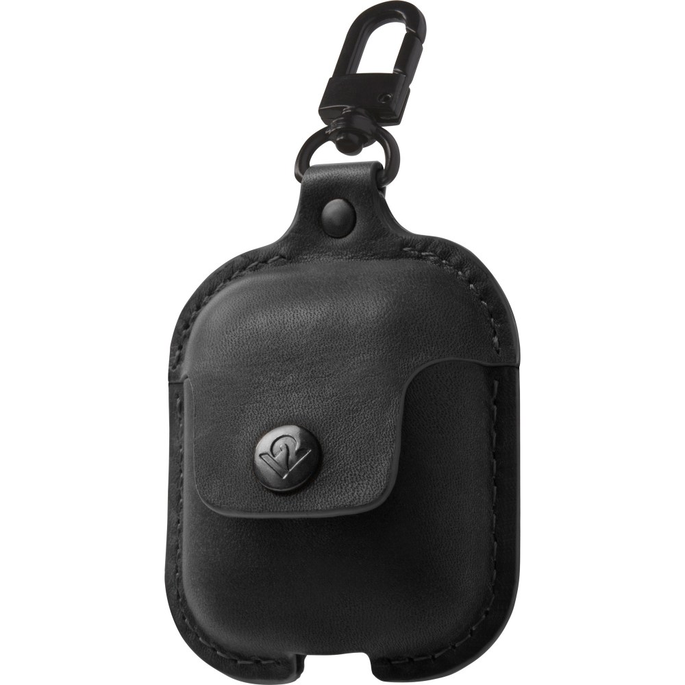Twelve South AirSnap Carrying Case Apple AirPods, Black, Metal, Full Grain Leather Body, Swivel Clip, 1inH x 7inW x 2.8inD, 1 Pack MPN:12-1802