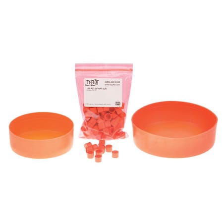 Pipe End Cap, Orange, 1/2