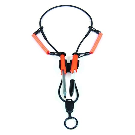 Neck Lanyard, w/pen holder, coils and cups MPN:NL24RSPCLBK