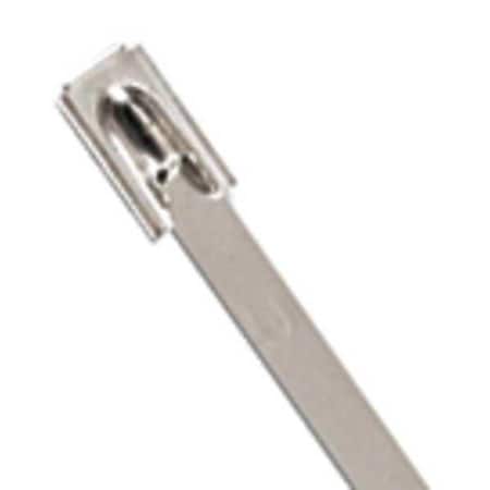 Cable Tie, 20-1/2 in L, 6 in Max Bundle Dia., Silver, 304 Stainless steel, 450 lb Strength, 50 PK MPN:LS-7.9-520A