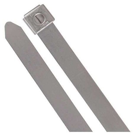Cable Tie, 16 in L, 4 in Max Bundle Dia., Silver, 304 Stainless steel, 200 lb Strength, 10 PK MPN:SS17-250-10