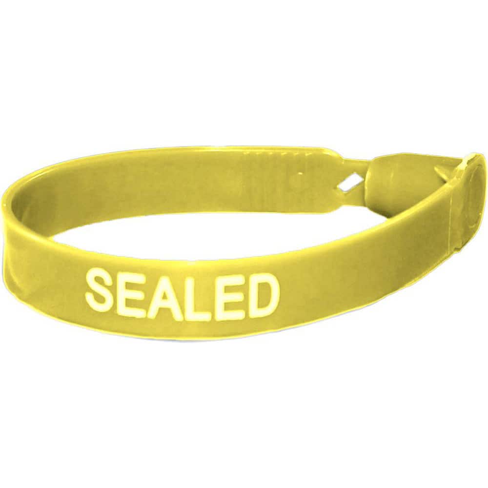 Security Seals; Type: Tamper-Evident Plastic Seal ; Overall Length (Decimal Inch): 7.50 ; Operating Length: 7in (Decimal Inch); Material: Polyethylene ; Color: Yellow ; Breaking Strength (lb): 60.000 (Pounds) MPN:30031B00-06 - Pkg Qty 1000