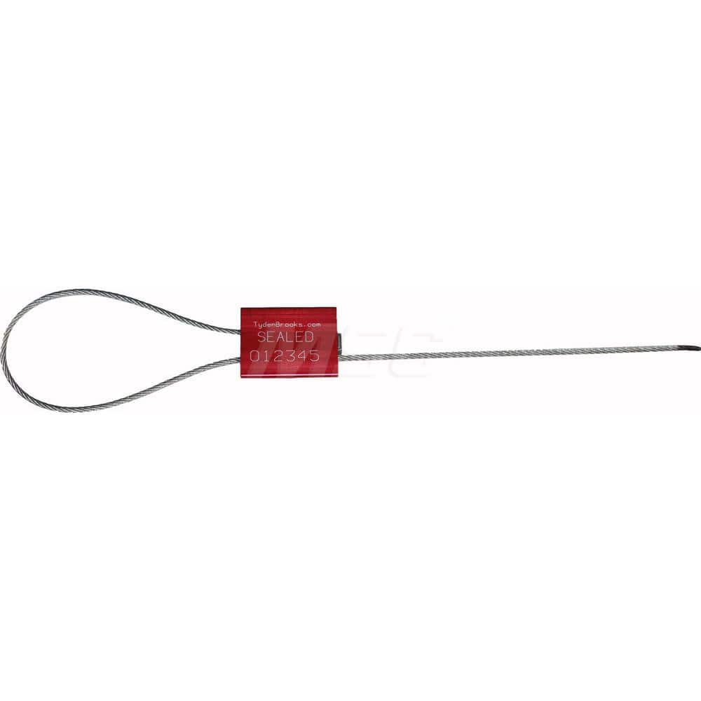 Security Seals; Type: Cable Seal; Security Seal ; Overall Length (Decimal Inch): 13.10000; 13.00 ; Operating Length: 12; 12in (Decimal Inch); Material: Aluminum; Aluminum; Aluminum ; Color: Red ; Breaking Strength (lb): 727.000 MPN:S46010121-01 - Pkg Qty 