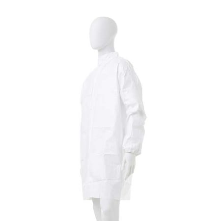 Lab Frock, Tyvek® IsoClean®, Snaps Closure, Elastic Cuff, White, 30 PK MPN:IC263SWHSM00300B