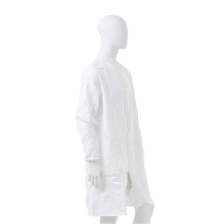 Lab Frock, Tyvek® IsoClean®, Serged, Knee Length, White, 30 PK MPN:IC264SWHSM00300C