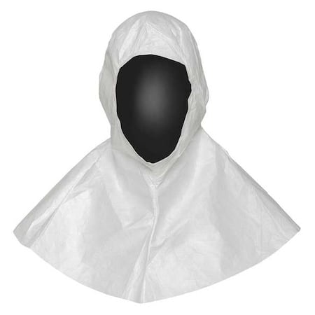 Hood, Tyvek® IsoClean®, Bound Seam, White, Covers Face, Head, 100 PK MPN:IC668BWH0001000C