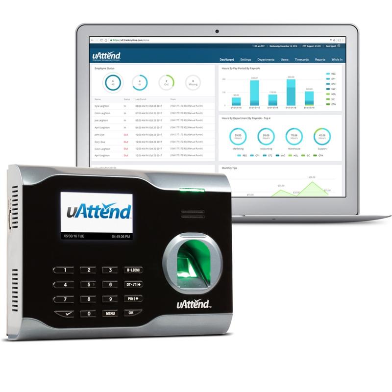 uAttend Biometric Time Clock System, BN6500, 5in x 7in x 2in, Black MPN:BN6500-OC