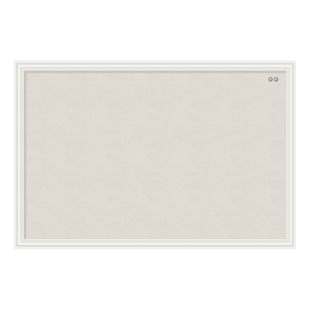 U Brands Linen Bulletin Board, 30in X 20in, White Decor Frame (2074U00-01) MPN:2074U00-01