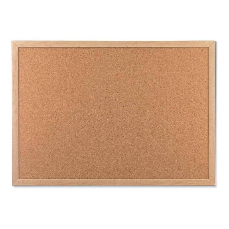 U Brands Cork Bulletin Board, 24in X 18in, Birch Wood Frame, Actual Size 23in X 17in (265U00-01) MPN:265U00-01