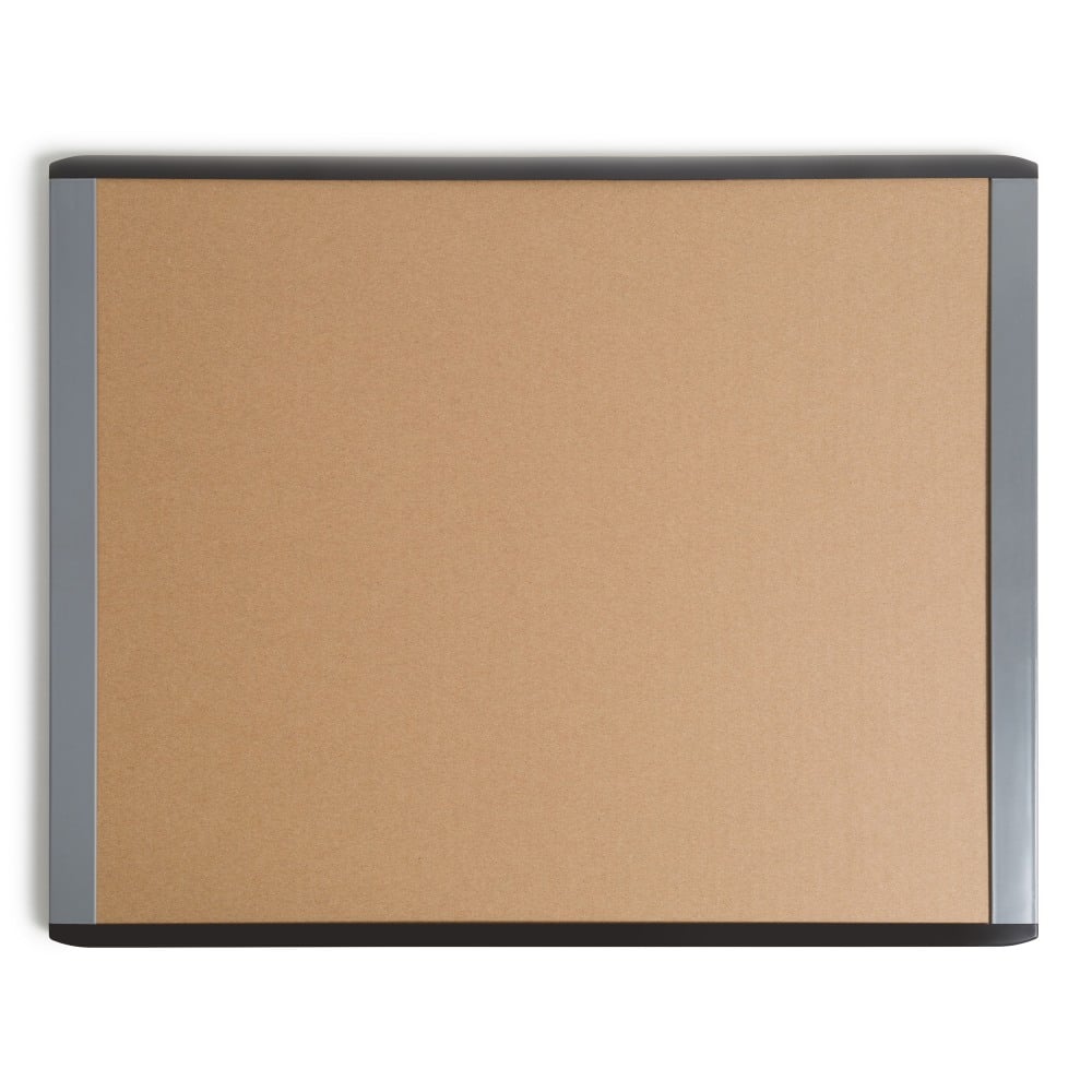 U Brands Mod Cork Bulletin Board, 20in X 16in, Black and Gray Frame (390U00-01) MPN:390U00-01