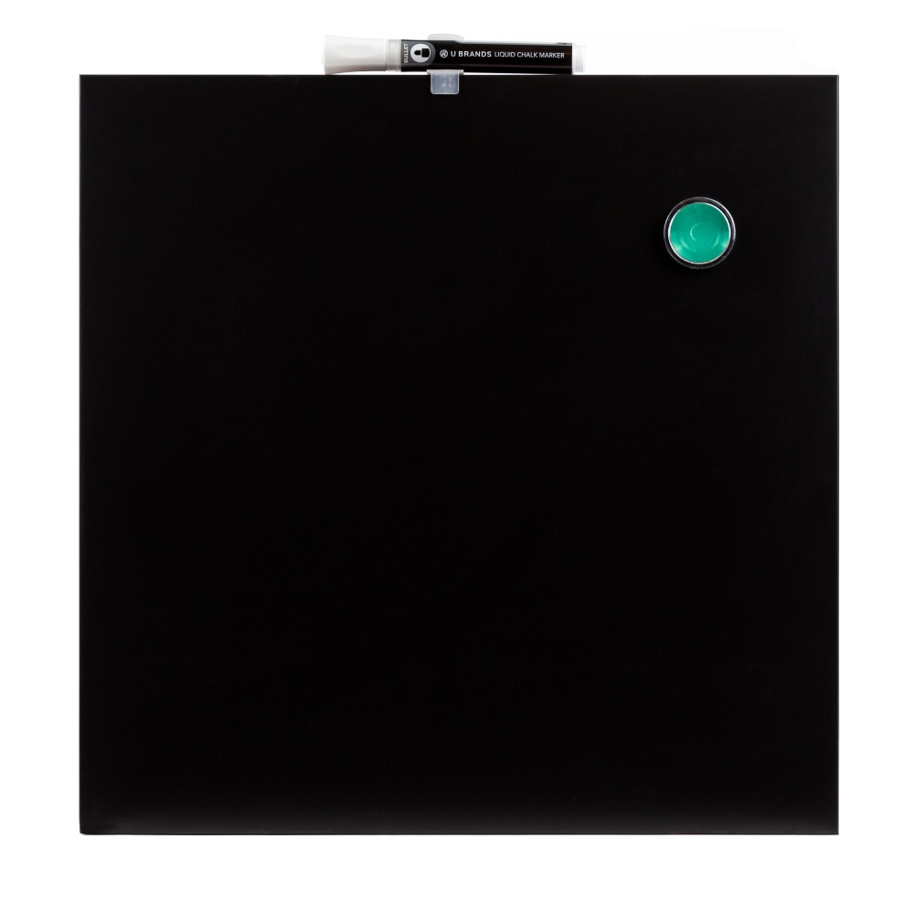 U Brands Unframed Magnetic Chalkboard, 14in x 14in, Black (Min Order Qty 6) MPN:468U00-04