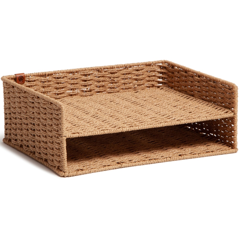 U Brands Woven Paper Tray, 12.60inH x 9.70inW x 4.60inD, Sturdy, Brown MPN:6085U0106