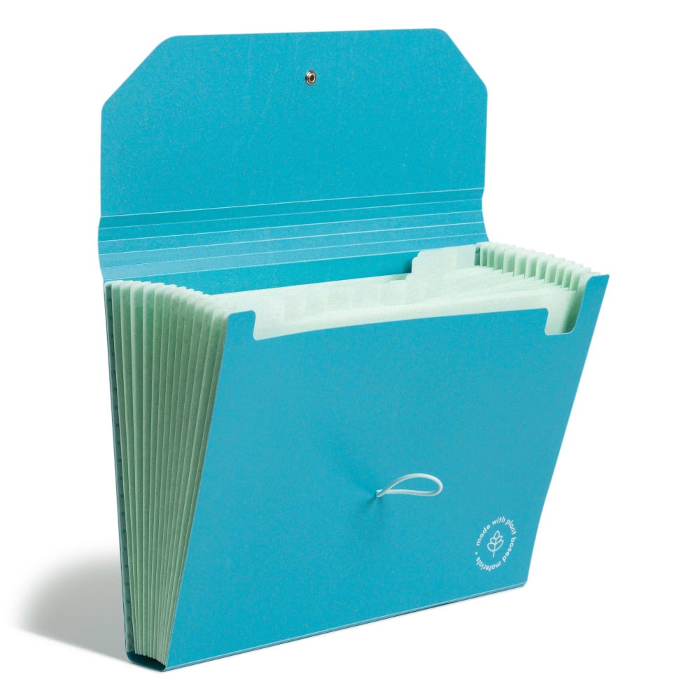 U Brands U-Eco 13 Pocket Poly Expandable File, 5.75in Expansion, Letter, Assorted, Ocean Blue MPN:6594U01-12