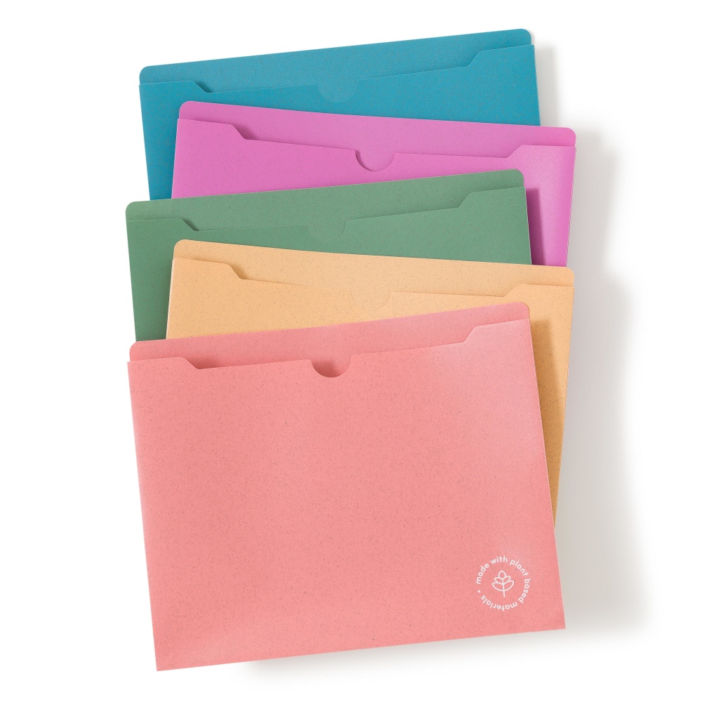 U Brands U-Eco Poly File Jackets, 1in Expansion, Letter (8 1/2in x 11in), Assorted Colors, Pack Of 10 MPN:6595U01-12