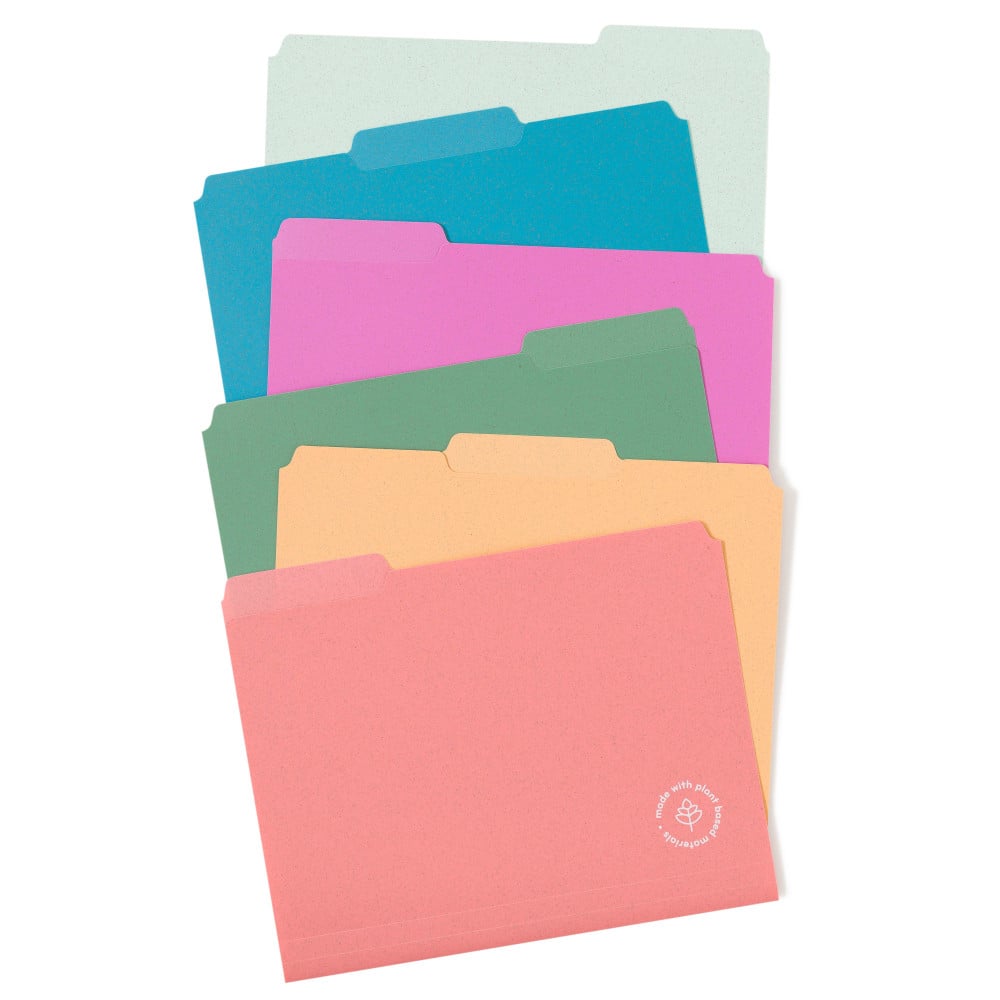 U Brands U-Eco Poly File Folders, Pack Of 24, Letter (8 1/2in x 11in), Assorted Colors MPN:6597U01-12