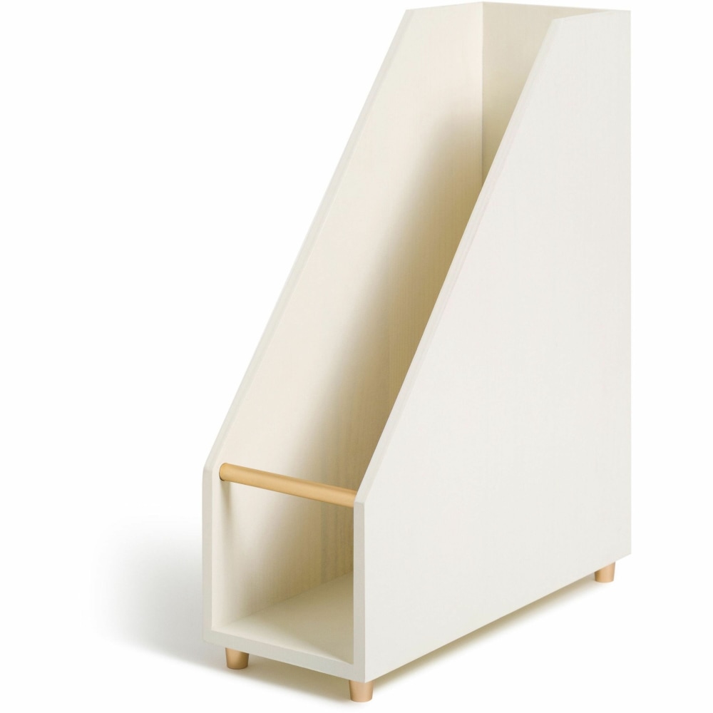 U Brands Juliet Collection Magazine Holder - White - Pine Wood - 1 Each MPN:3463U0206