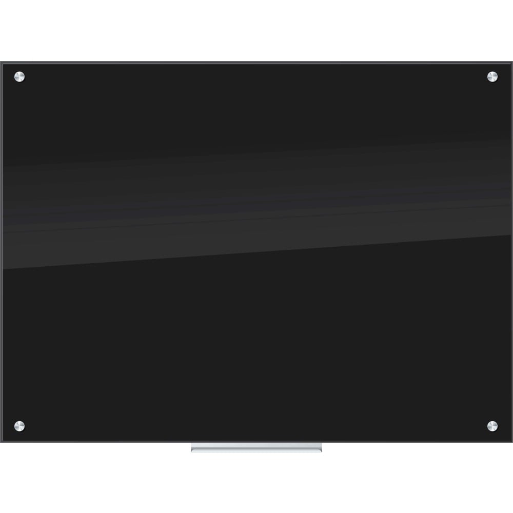 U Brands Glass Non-Magnetic Dry-Erase Board, 48in X 36in, Black Surface, Frameless, Actual Size 47in X 35in (171U00-01) MPN:171U00-01