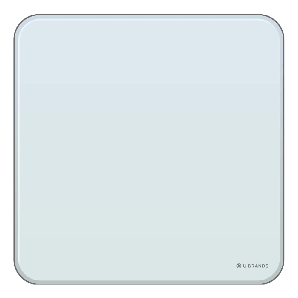U Brands Frameless Magnetic Cubicle/Wall Glass Dry Erase Board, 12in X 12in, Frosted White MPN:2343U00-01