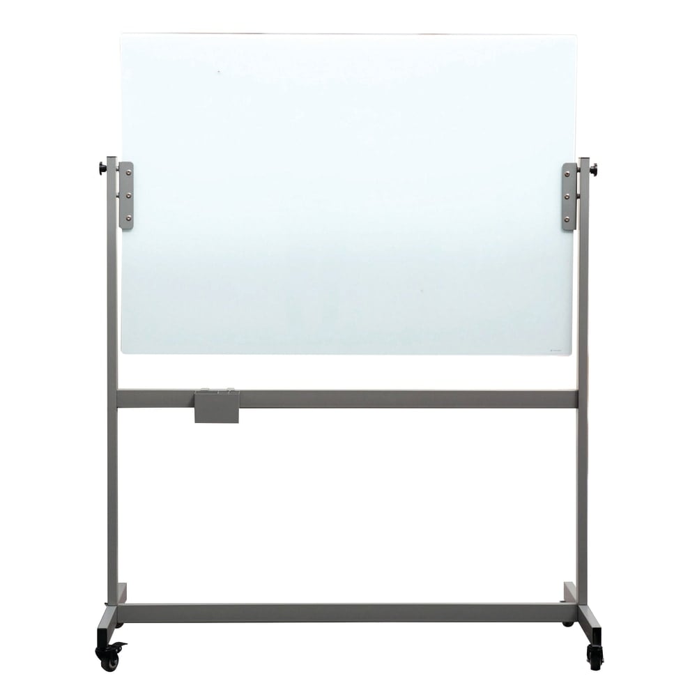 U Brands Magnetic Glass Dry-Erase Board Rolling Easel, 48in X 36in, White Frosted Surface, Actual Size 47in X 35in (2368U00-01) MPN:2368U00-01
