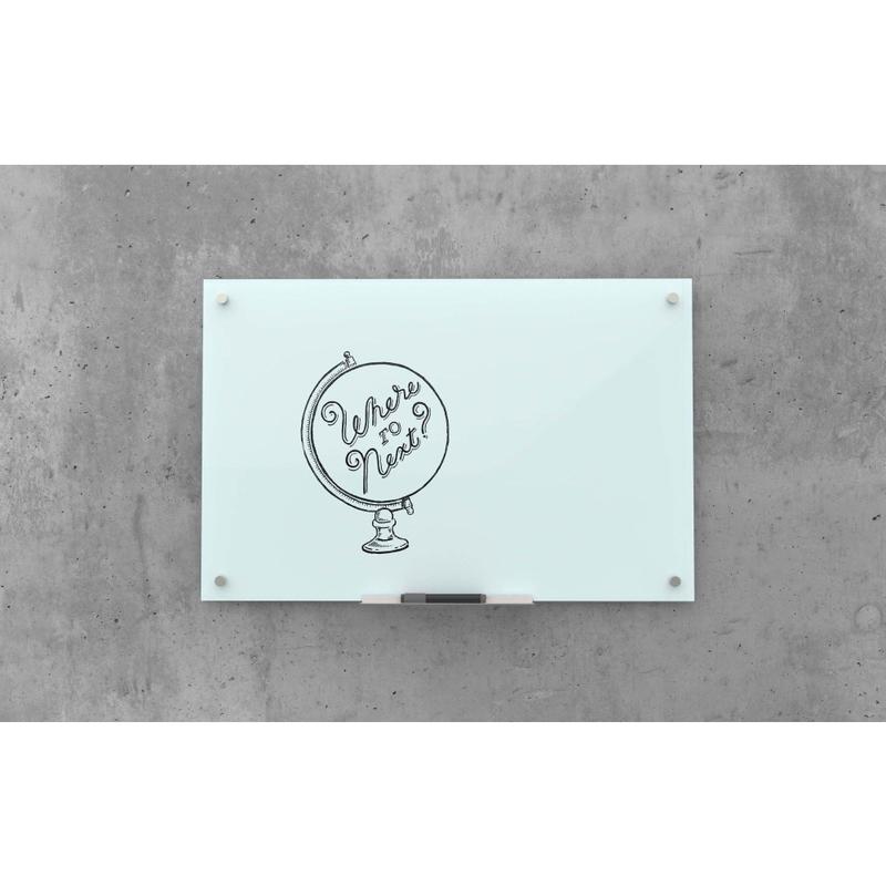 U Brands Non-Magnetic Glass Dry-Erase Board, 96in X 48in, White Frosted Surface, Frameless, Actual Size 95in X 47in (2797U00-01) MPN:2797U00-01