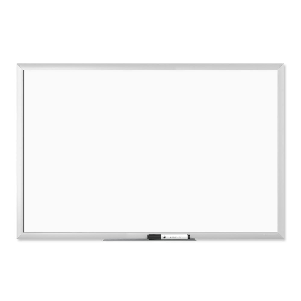 U Brands Dry-Erase Board, 36in X 24in, Silver Aluminum Frame, Actual Size 35in X 23in (291U00-01) MPN:291U00-01