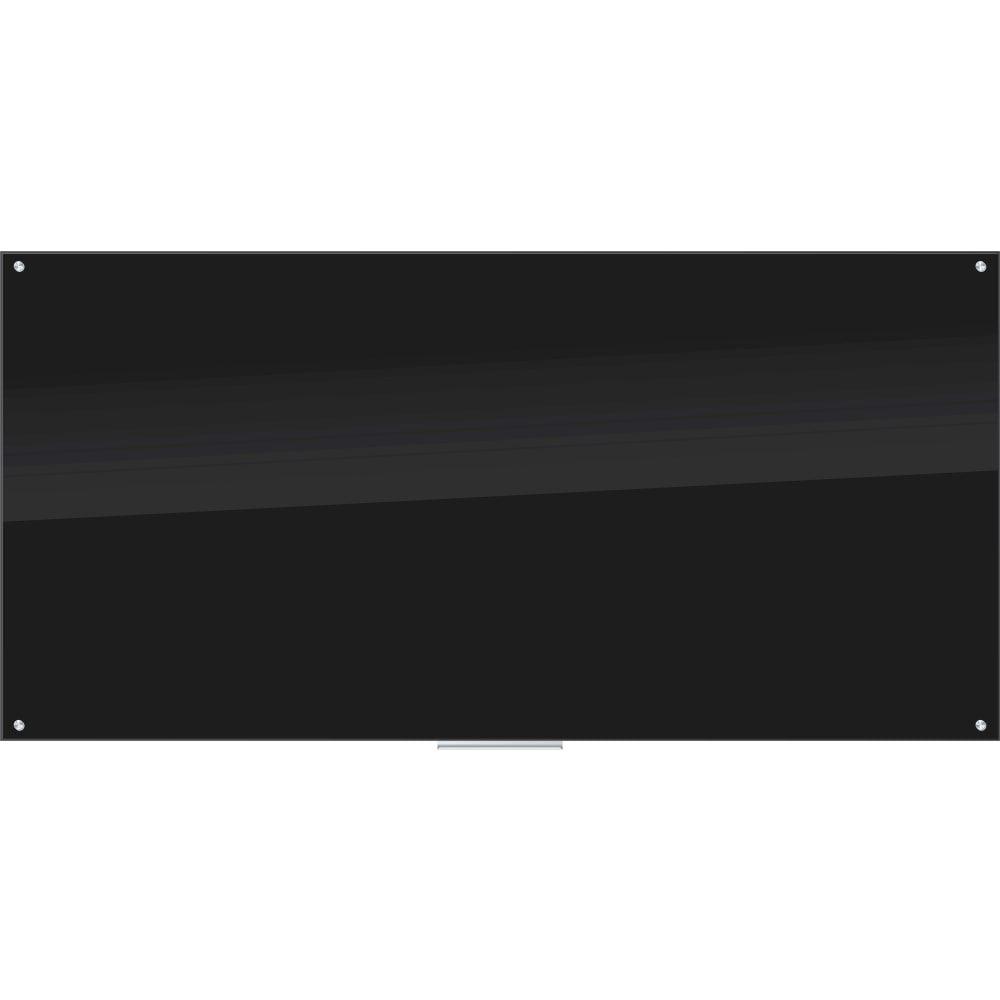 U Brands Non-Magnetic Glass Dry-Erase Board, 96in X 48in, Black Surface, Frameless, Actual Size 95in X 47in (3015U00-01) MPN:3015U00-01