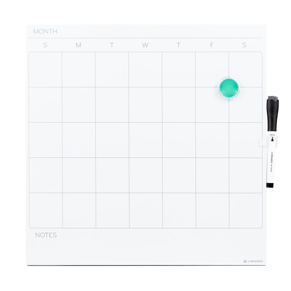 U Brands Magnetic Dry-Erase Calendar Board, 14in X 14in, Frameless (461U00-04) MPN:461U00-04
