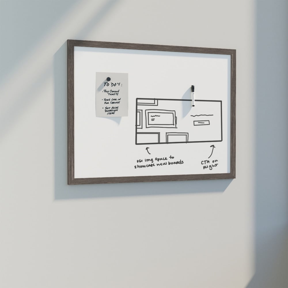 U Brands Decor Magnetic Dry-Erase Board, 36in X 24in, Rustic Wood Frame, Actual Size 35in X 23in (4890U00-01) MPN:4890U00-01