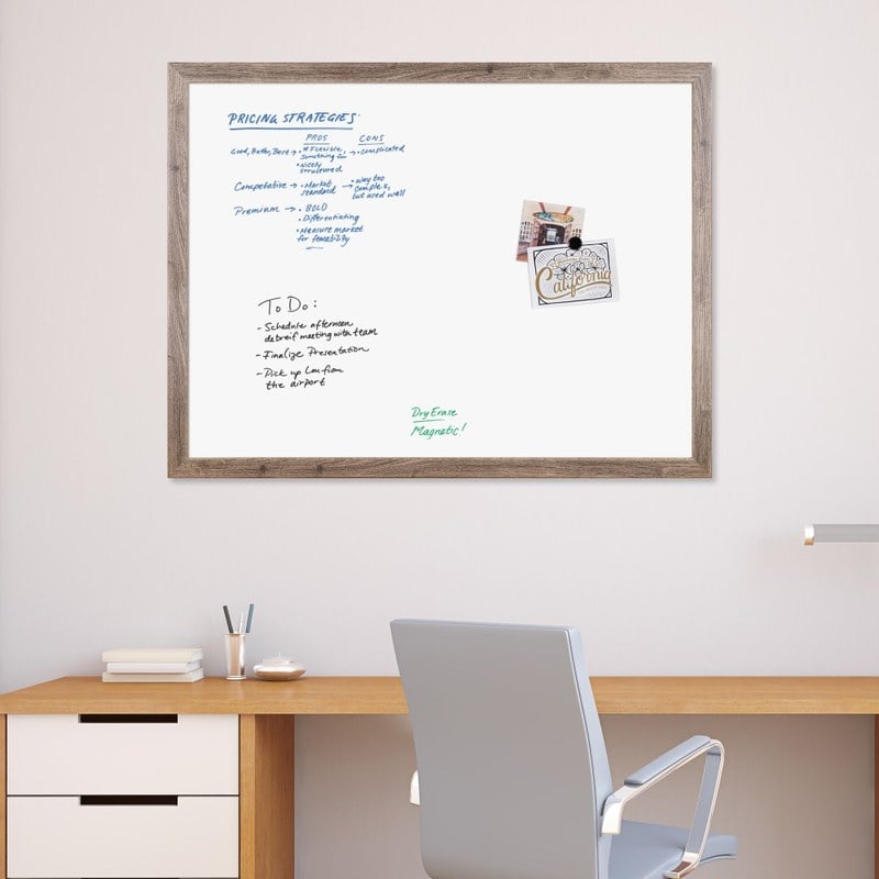 U Brands Decor Magnetic Dry-Erase Board, 48in X 36in, Rustic Wood Frame, Actual Size 47in X 35in (4893U00-01) MPN:4893U00-01