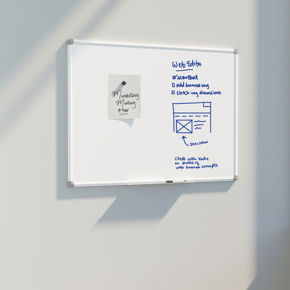 U Brands Magnetic Porcelain Steel Board, 96in X 48in, White Aluminum Frame, Actual Size 95in X 47in (4902U00-01) MPN:4902U00-01
