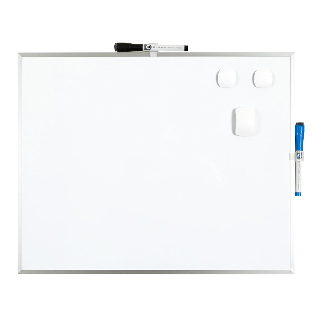 U Brands Magnetic Dry-Erase Whiteboard, 16in x 20in, Aluminum Frame With Silver Finish (Min Order Qty 5) MPN:736U00-03