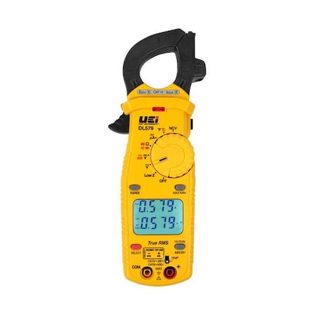 True-RMS Dual Display 600A Clamp Meter w, Backlit LCD, 600 A A, 1.25 in (31.75mm) Jaw Capacity MPN:DL579