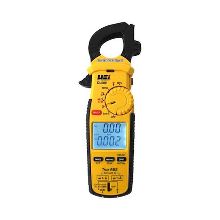 True-RMS Dual Display 600A Clamp Meter w, Backlit LCD, 600 A A, 1.25 in (31.75mm) Jaw Capacity MPN:DL589