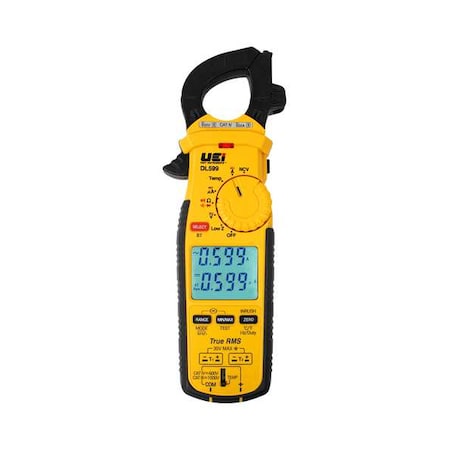 Wireless TRMS Clamp Meter w/ 3-Phase & I, Backlit LCD, 600 A A, 1.25 in (31.75mm) Jaw Capacity MPN:DL599-N