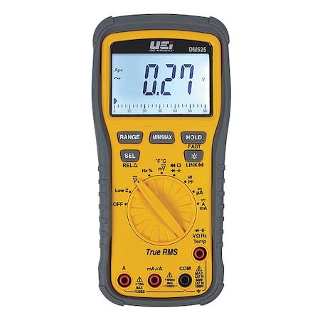 Wireless Digital Multimeter, 1, 000 V Max DC, 0 V Max AC, TRMS, 6, 000 Instrument Counts, Backlit LCD MPN:DM525-N