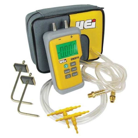 NIST Certified Static Pressure Test Kit, Digital, 9V MPN:EM201SPKIT-N