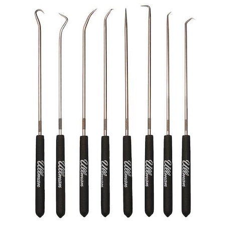 Pick and Hook Set with Steel Shaft and Plastic Grips, 8 PK MPN:CHP8-L