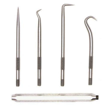 Pick And Hook Set, Steel, 5-9/16in.L, 4 pcs MPN:H4W