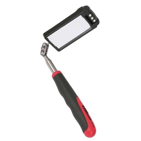 LED Lighted Telescoping Inspection Mirror, 3-1/2 in x 2-1/4 in, Max. Length 30 in, Stainless Steel MPN:HTK-2LT