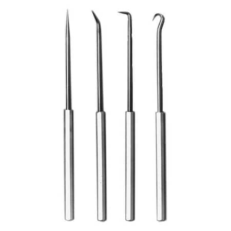 Pick And Hook Set, Steel, 6-5/16in.L, 4 pcs MPN:PH-4